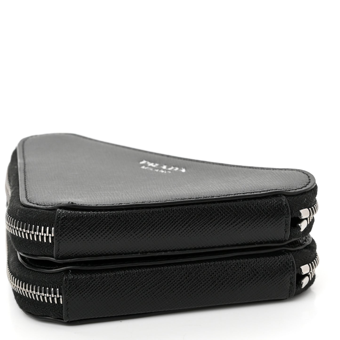Saffiano Mini Triangle Crossbody Pouch Black