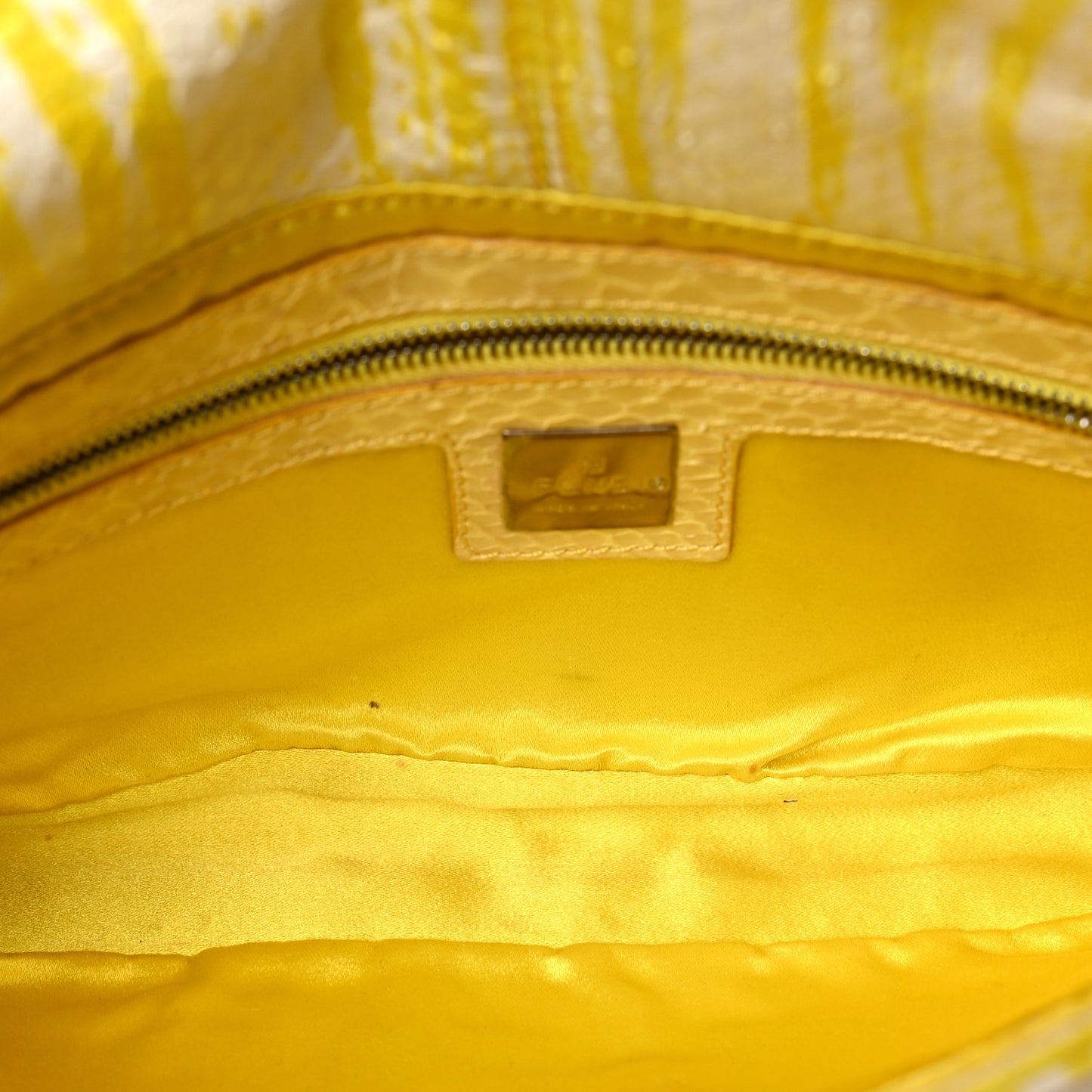 Snakeskin Baguette Yellow White