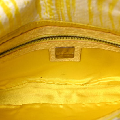 Fendi Snakeskin Baguette Yellow White 5 of 8