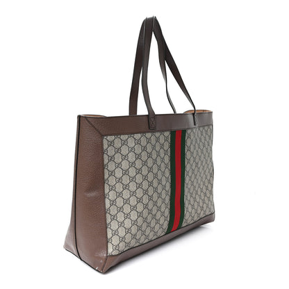 Gucci GG Supreme Monogram Web Ophidia Tote Brown 4 of 11