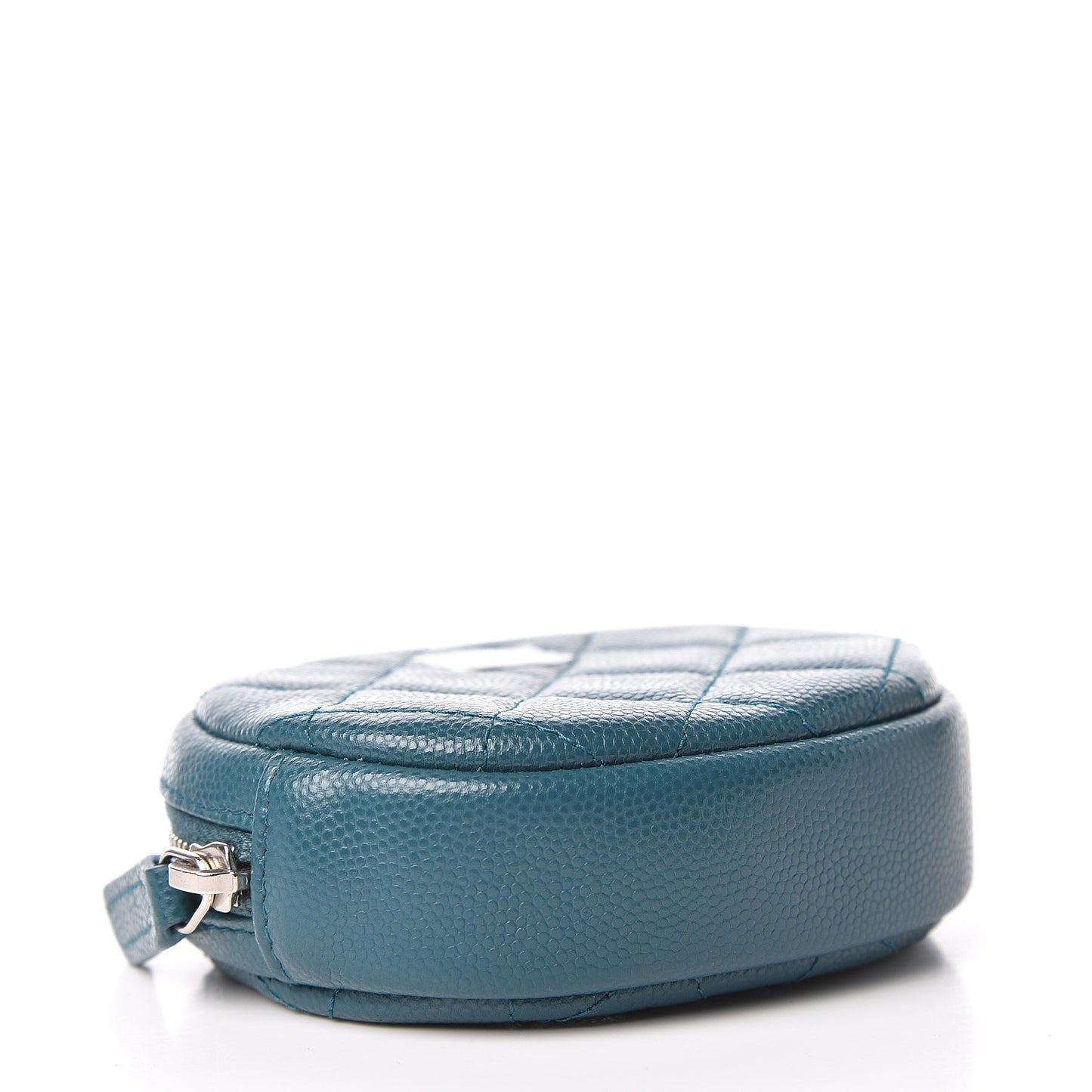 Caviar Quilted Zip Around Classic Coin Purse Dark Turquoise