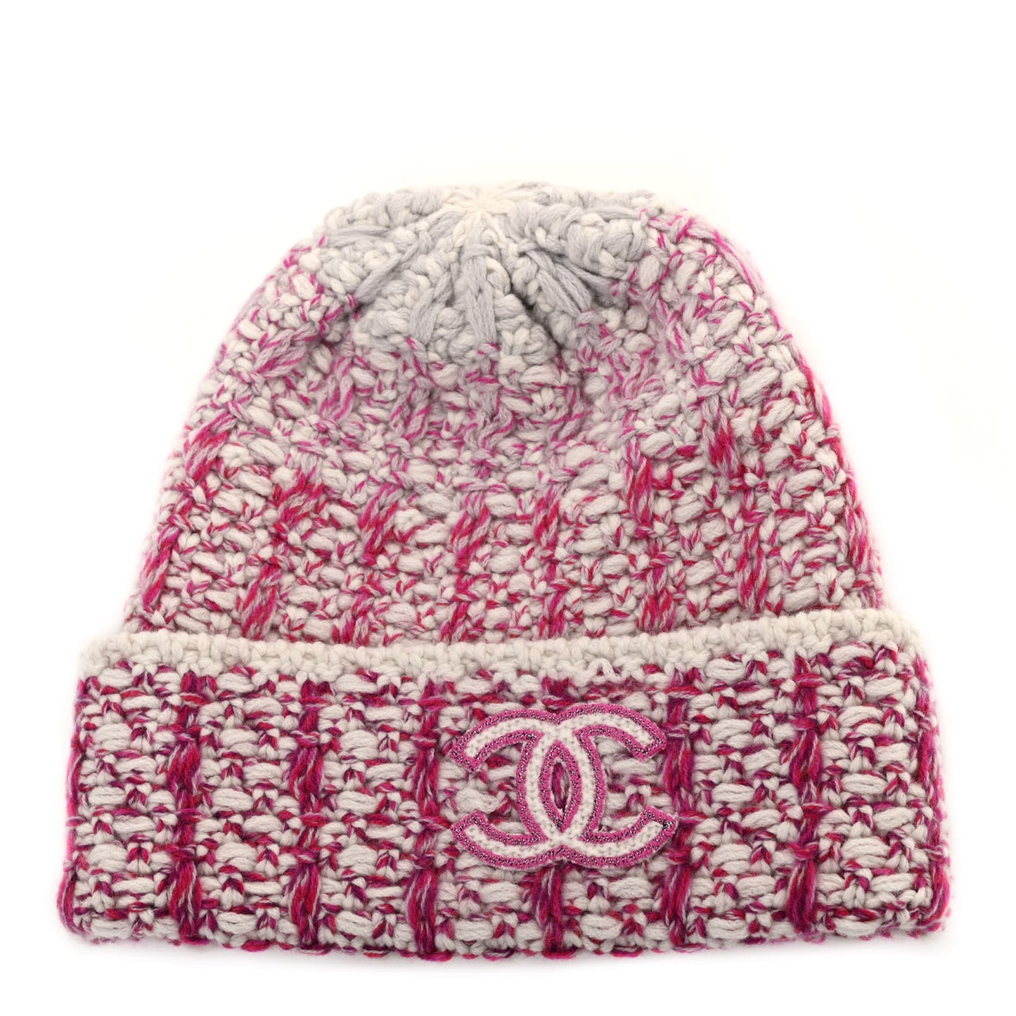 Cashmere Logo Beanie Hat Light Beige Dark Pink Light Pink