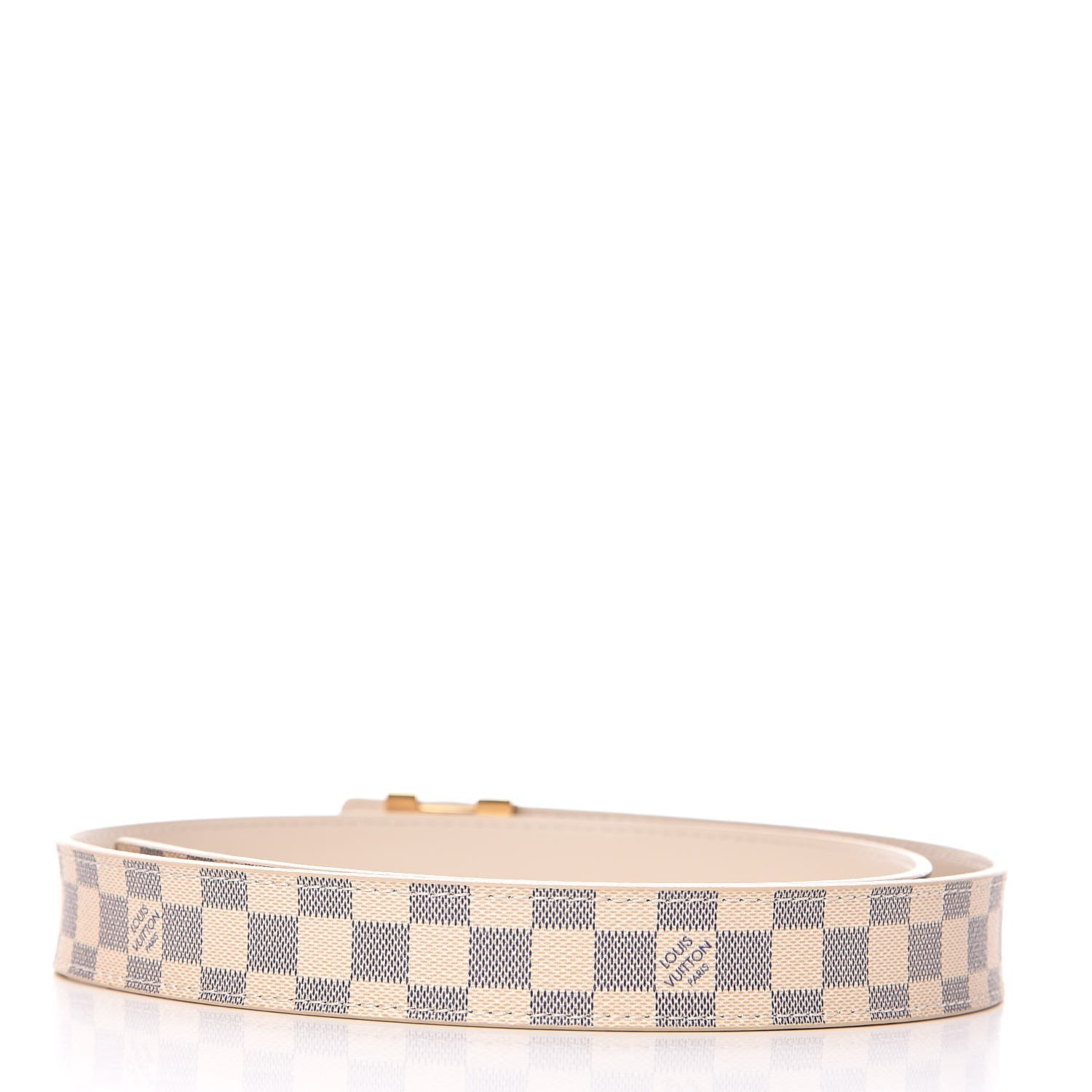 Louis Vuitton Mini Damier Azur 25mm LV Initiales Belt 80 32 3 of 7