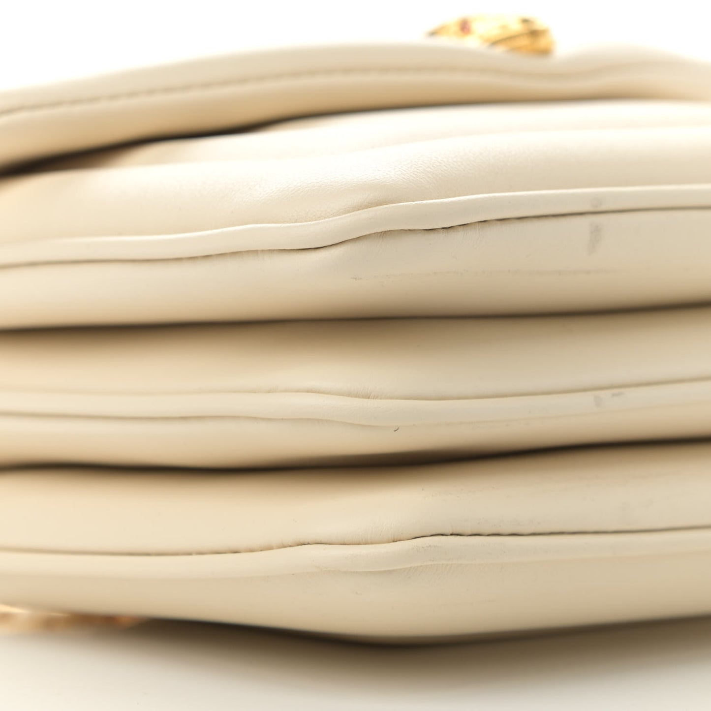 Calfskin Matelasse Serpenti Reverse Crossbody Bag Ivory Opal