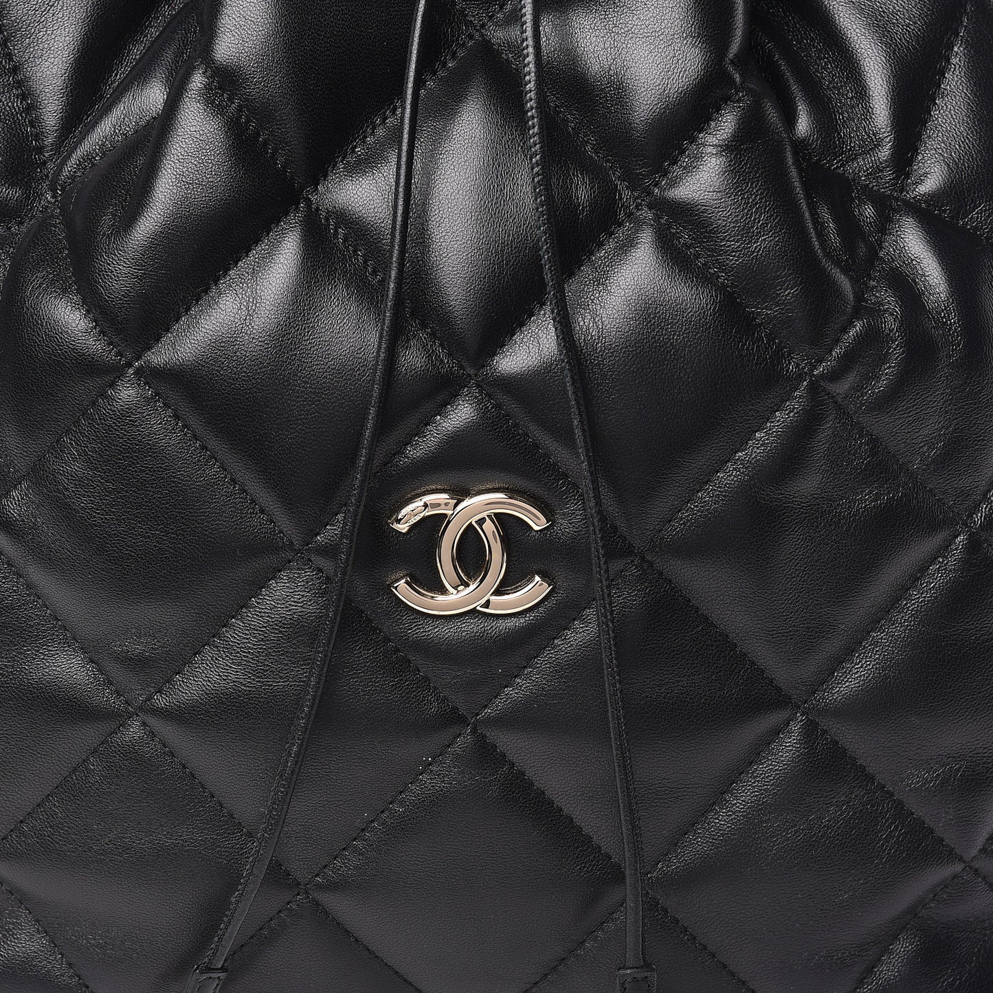 Lambskin Quilted Backpack Black