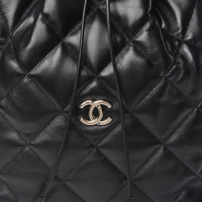 Chanel Lambskin Quilted Backpack Black 10 of 11