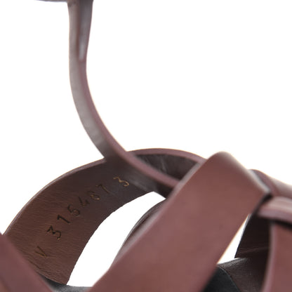 Saint Laurent Calfskin Tribute 105 Platform Sandals 36.5 Dark Cuoio 8 of 13