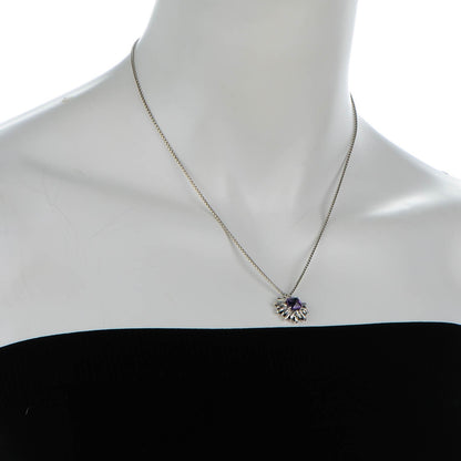 David Yurman Sterling silver Amethyst 7mm Starburst Pendant Necklace 2 of 14