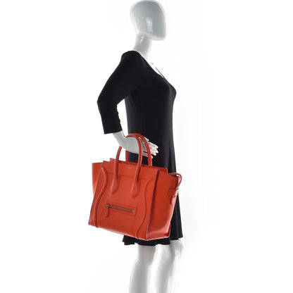 Celine Smooth Calfskin Mini Luggage Orange 2 of 32