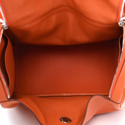 Hermes Taurillon Clemence Lindy 34 Orange 5 of 9