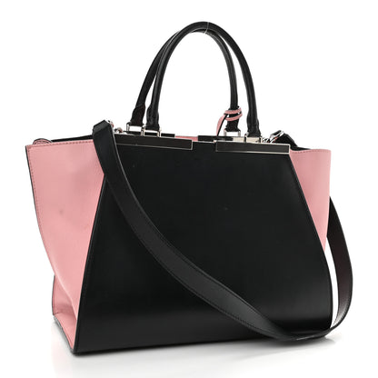 Fendi Vitello Baltico Dolce Petite 3Jours Tote Black Bubblegum 3 of 12