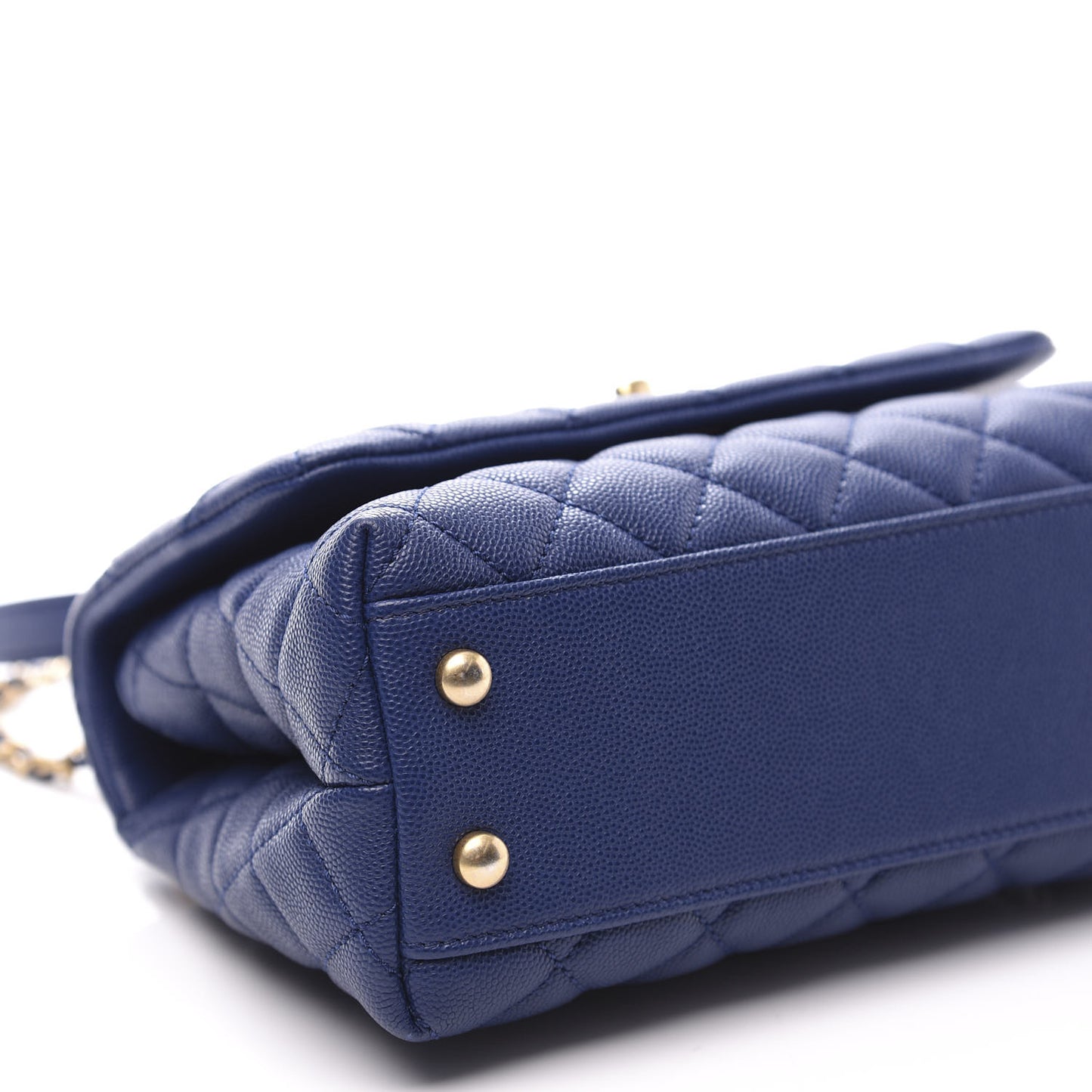 Caviar Elaphe Quilted Mini Coco Handle Flap Blue