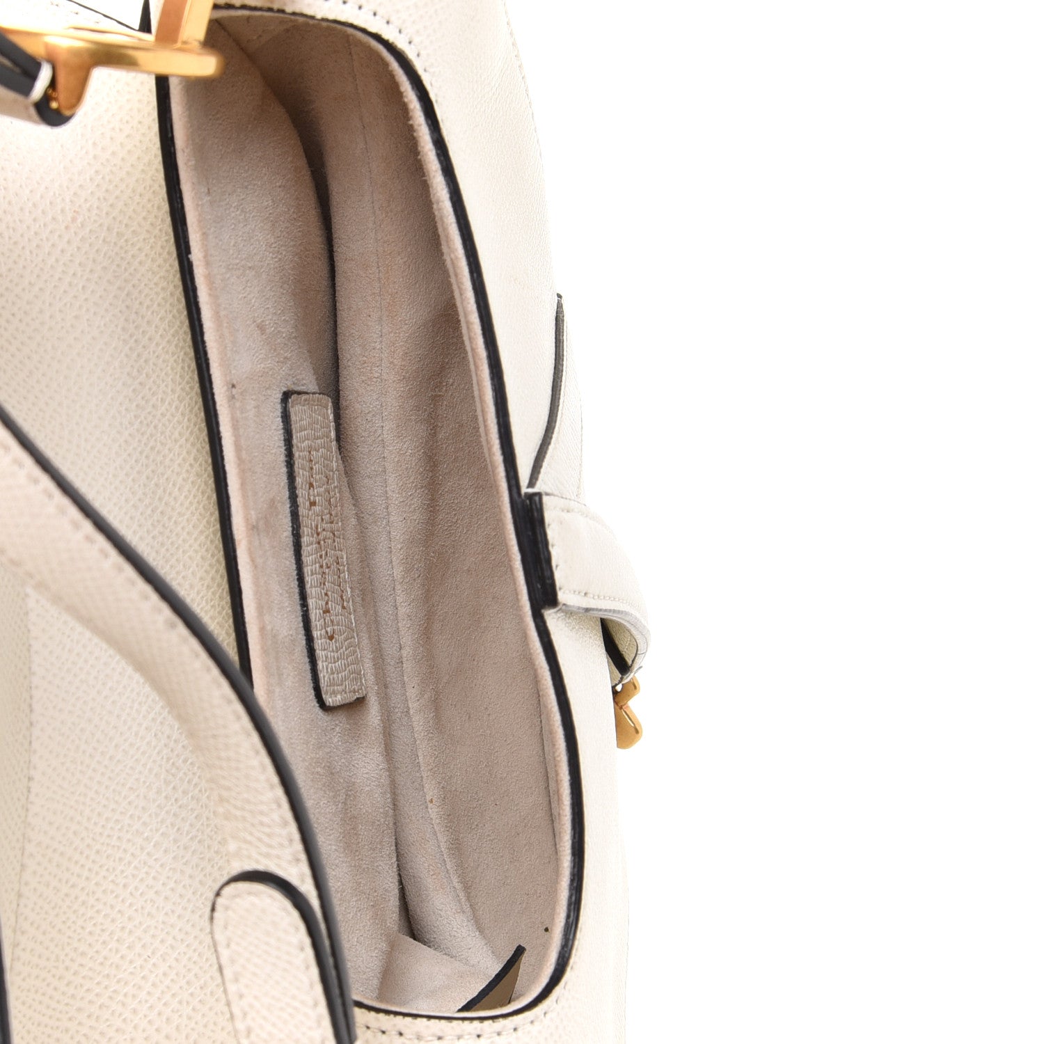 Christian Dior Grained Calfskin Mini Saddle Bag White 5 of 13