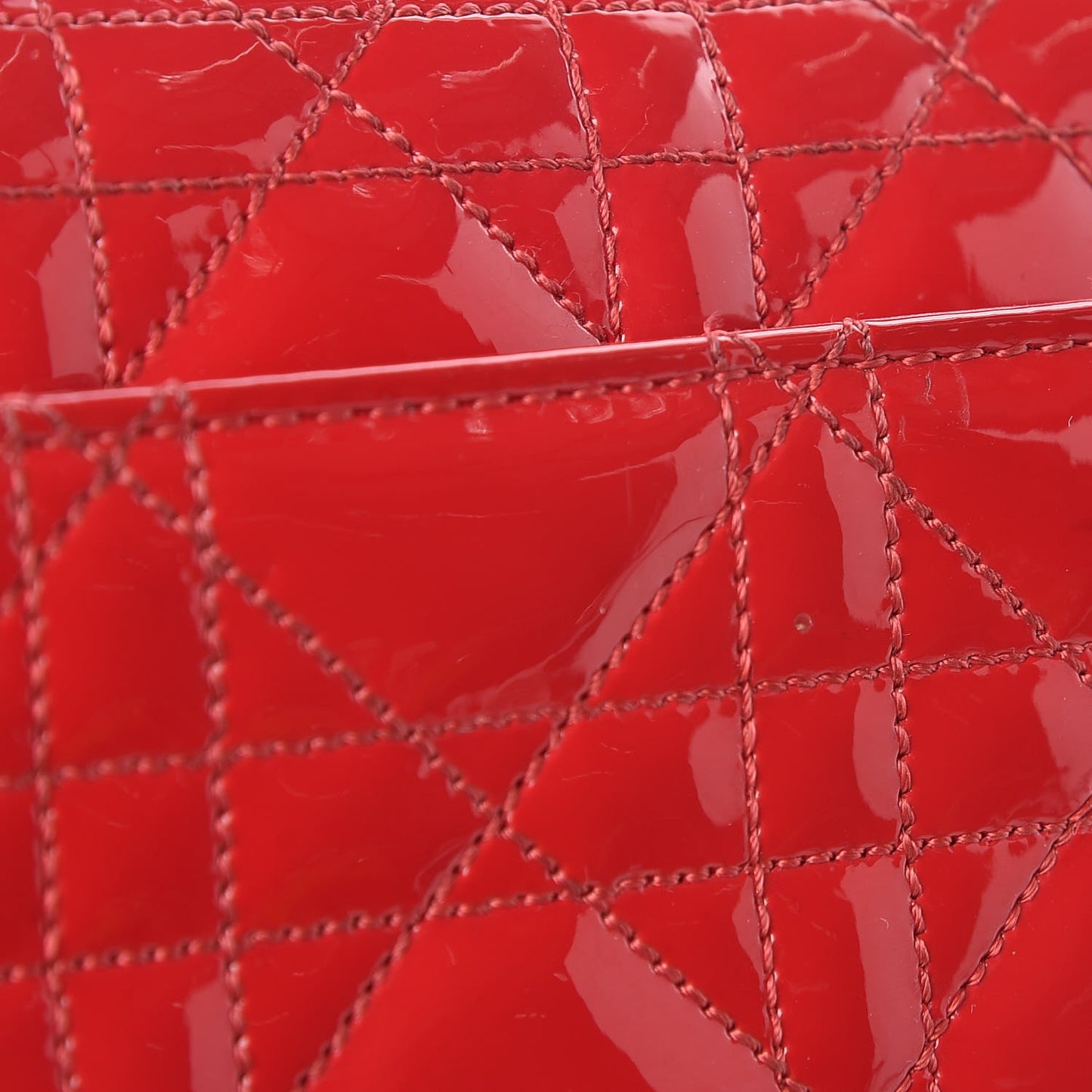 Patent Cannage Miss Dior Promenade Pouch Red