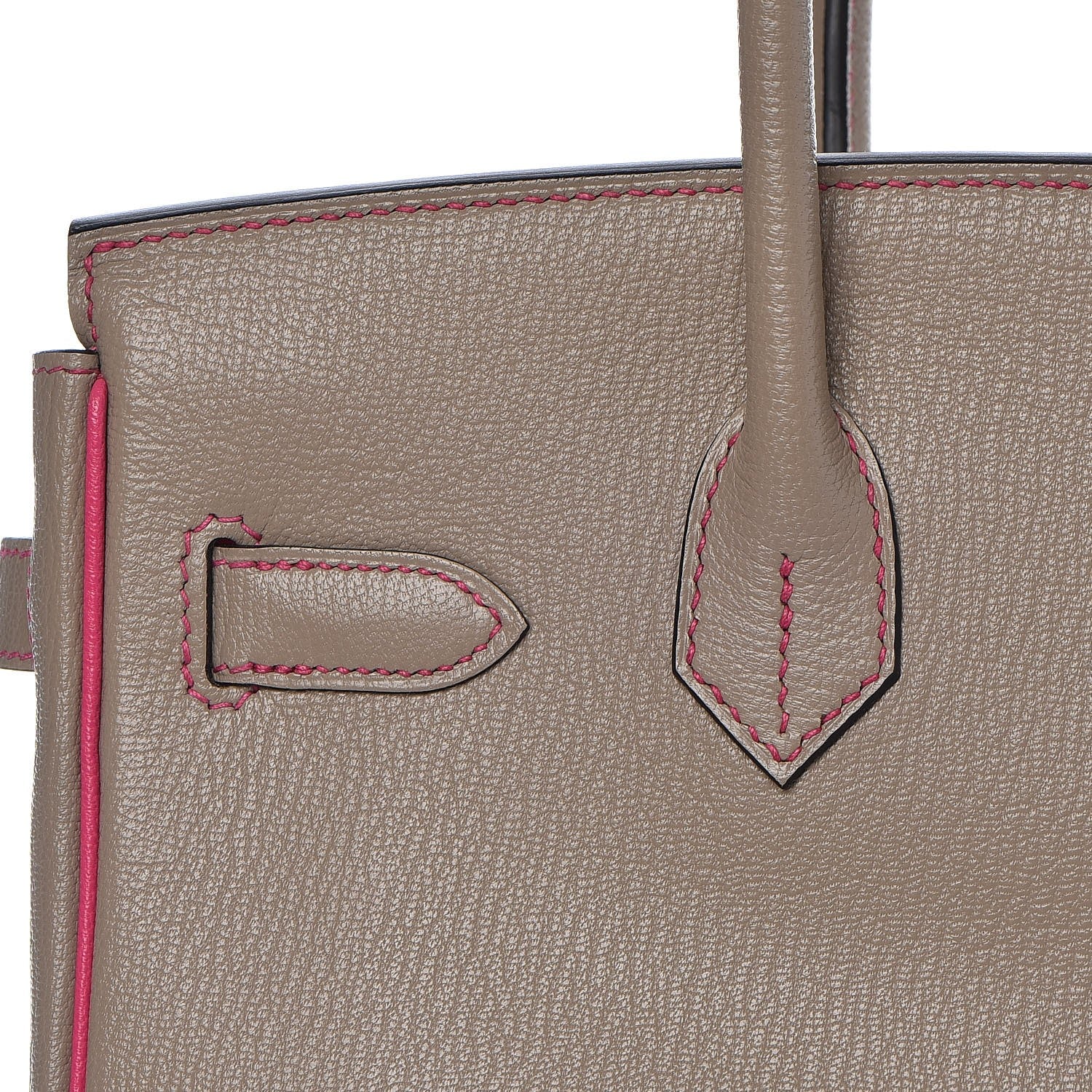 Hermes Chevre Mysore Horseshoe Birkin 30 Gris Tourterelle Rose Tyrien 22 of 32