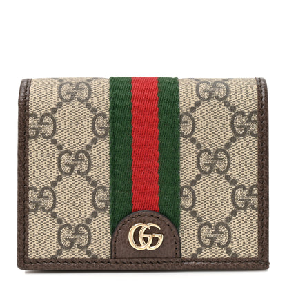 Gucci GG Supreme Monogram Web Ophidia Small Wallet Beige Dark Brown Beige Dark Brown 1 of 9