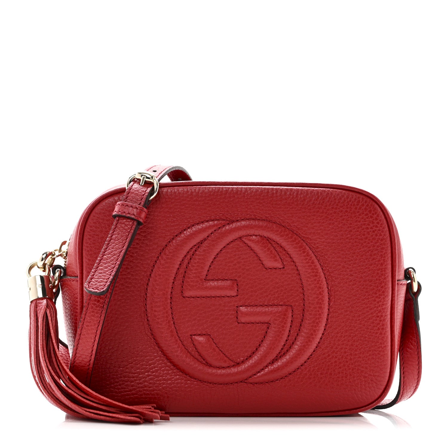 Gucci Pebbled Calfskin Small Soho Disco Bag Vibrant Red 1 of 10
