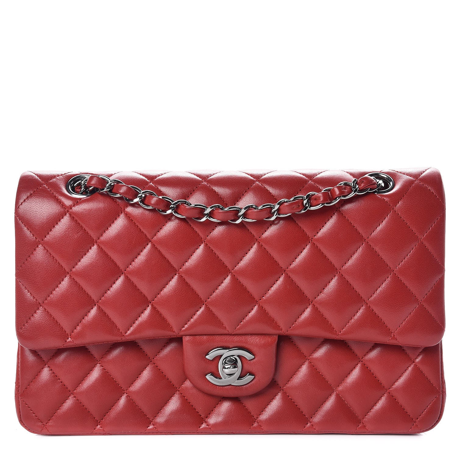 Chanel Lambskin Quilted Medium Double Flap Red 1 of 14