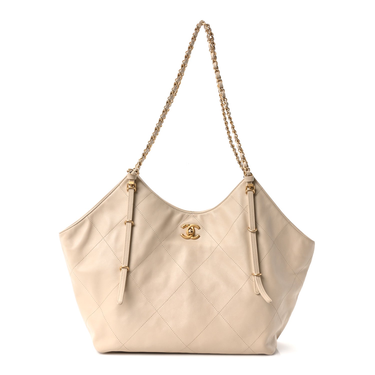 Chanel Calfskin Quilted Small Shopping Bag Beige 1 of 11