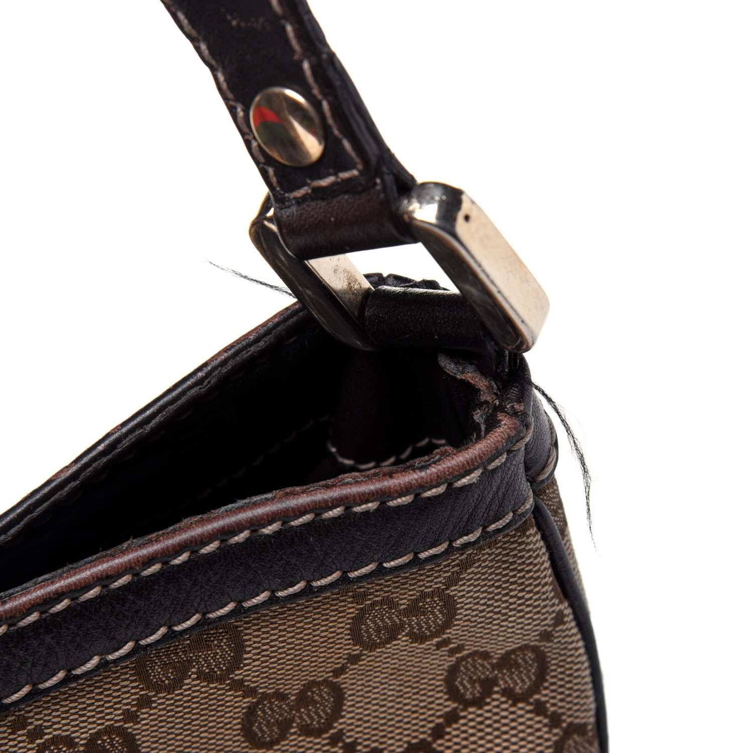Gucci Monogram Large New Ladies Web Hobo Dark Brown 18 of 20
