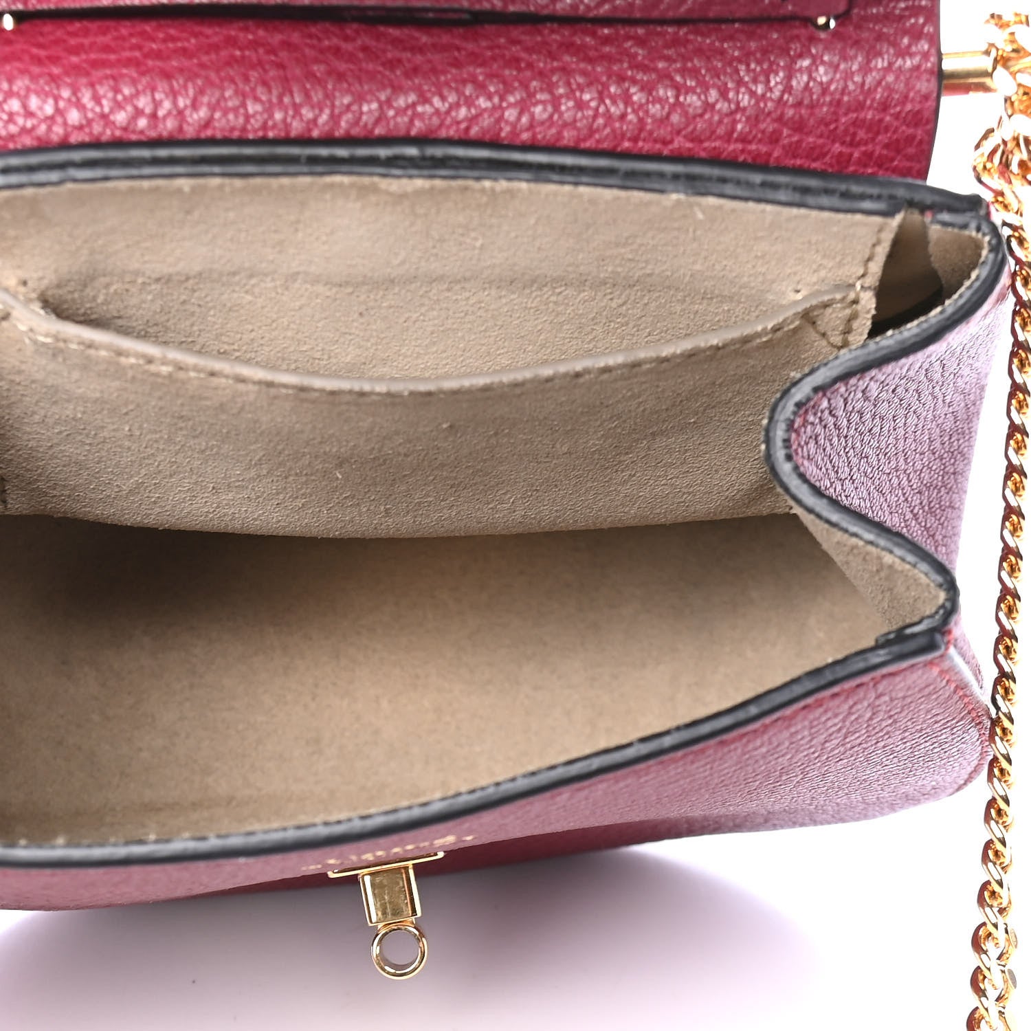 Chloe Grained Lambskin Nano Drew Shoulder Bag Wine Purple 4 of 6