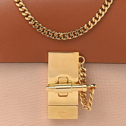 Chloe Grained Calfskin Lambskin Mini Bi-Color Drew Shoulder Bag Powder Beige Caramel 12 of 12
