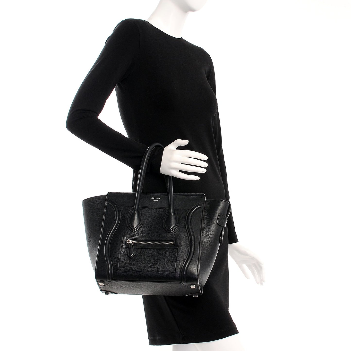 Drummed Calfskin Micro Luggage Black