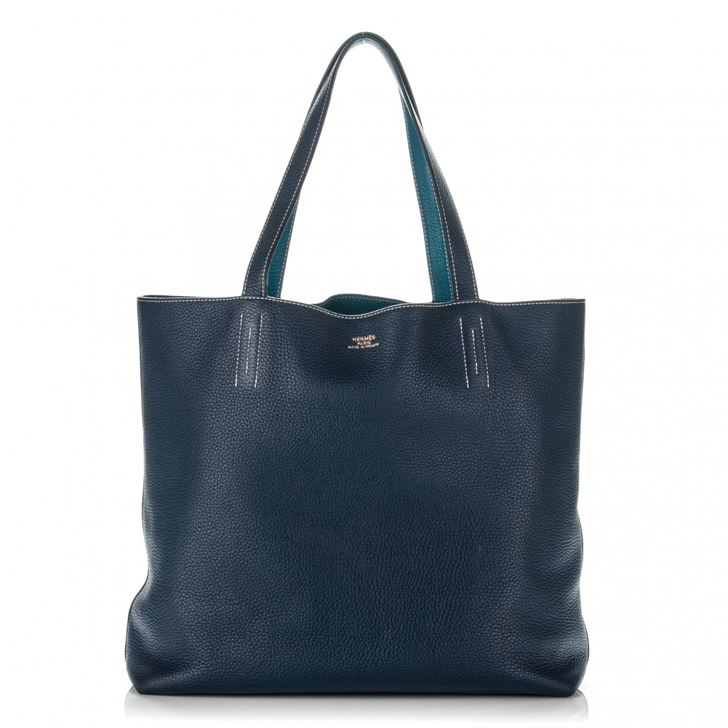 Taurillon Clemence Double Sens 36 Reversible Tote Bleu Sapphire Izmir