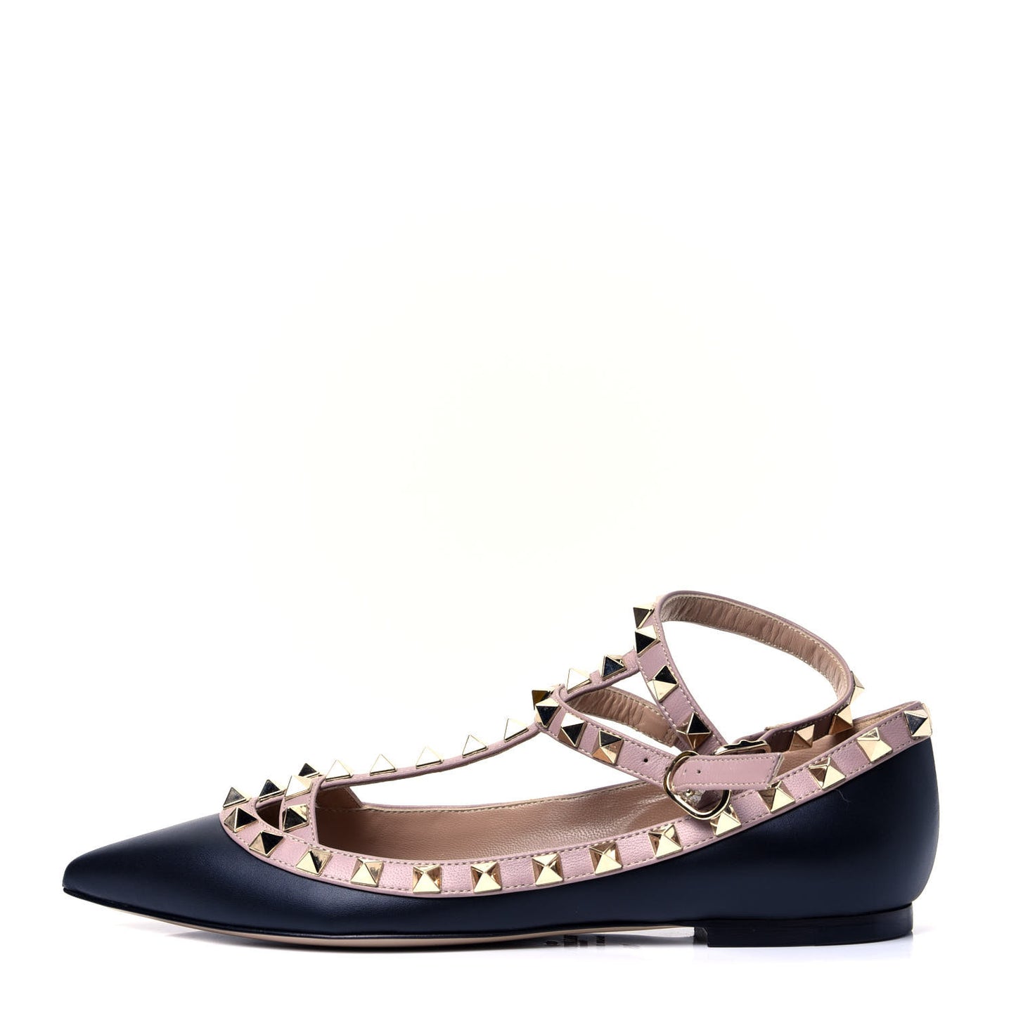 Nappa Rockstud Cage Ballerina Flats 35 Black Poudre