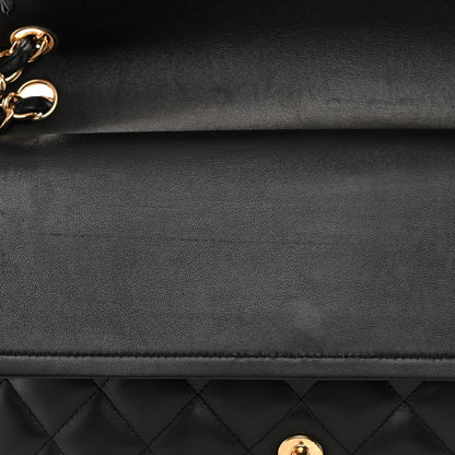 Chanel Lambskin Quilted Jumbo Double Flap Black 13 of 21
