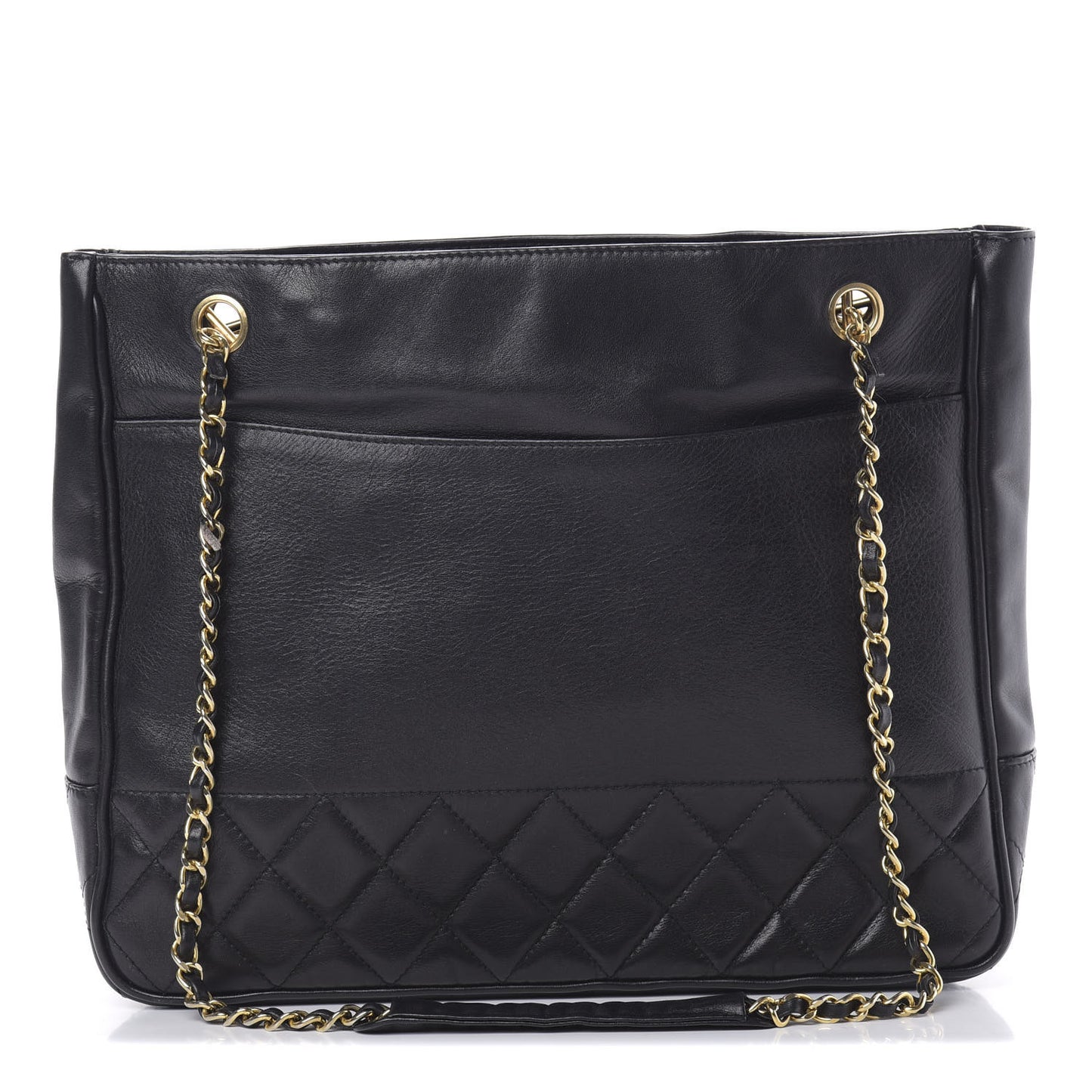 Lambskin Shopping Tote Black