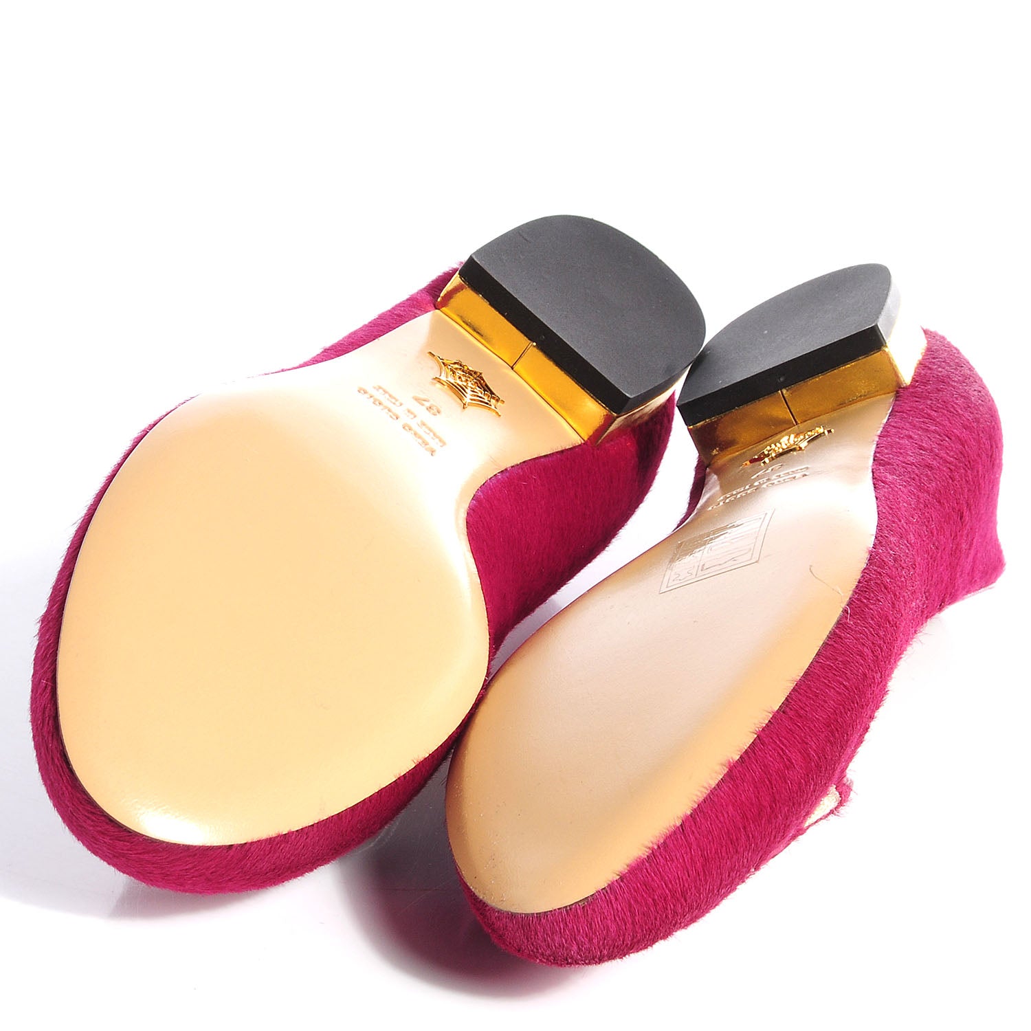 FASHIONPHILE CHARLOTTEOLYMPIAPonyHairKittyFlats37Fuchsia 5 of 6