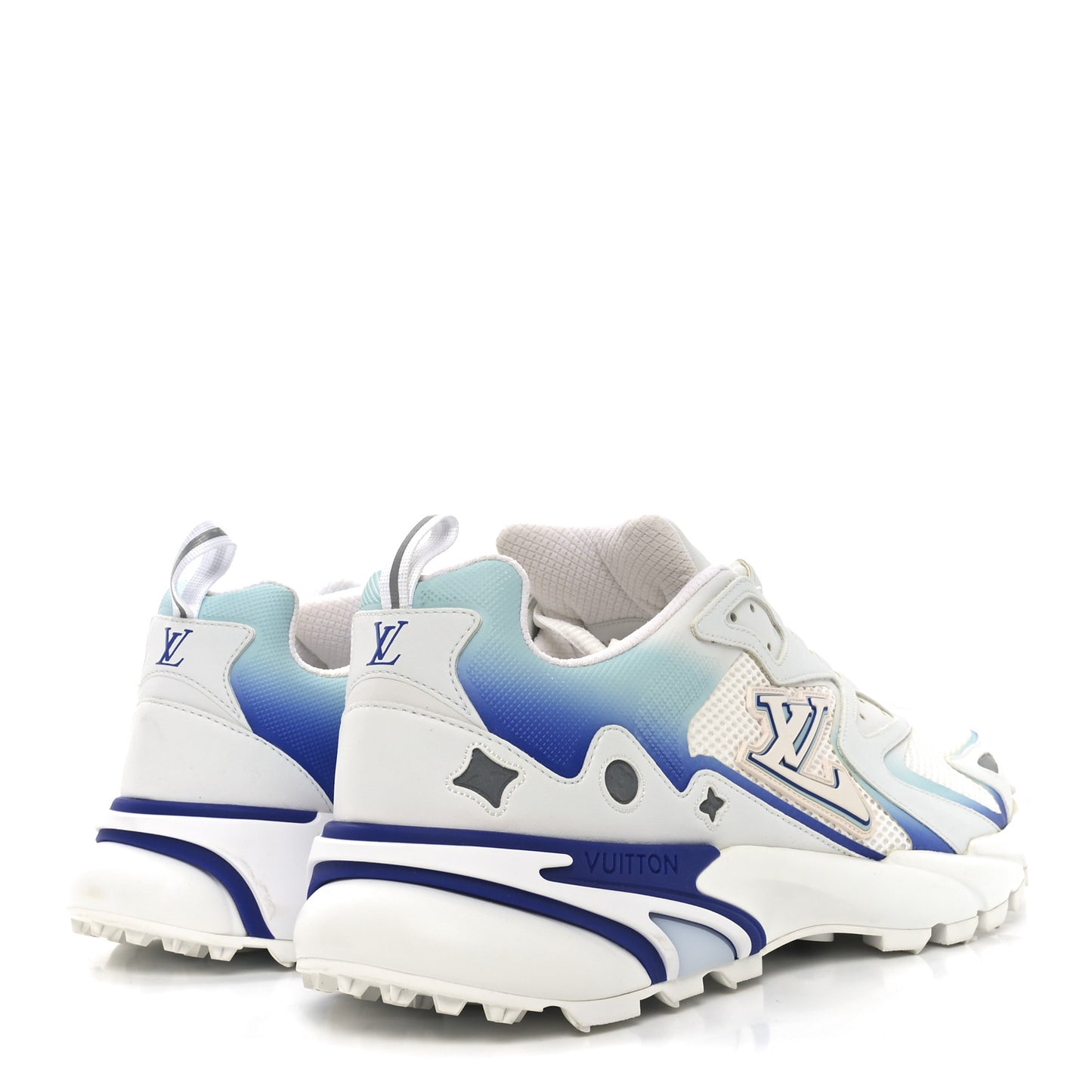 Calfskin Mesh Mens LV Runner Tatic Sneakers 11 Blue