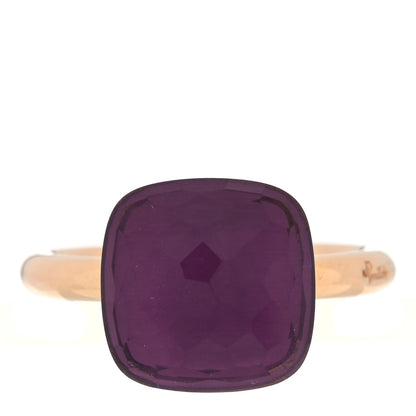 Pomellato 18K Rose Gold Amethyst Classic Nudo Ring 52 6 1 of 5