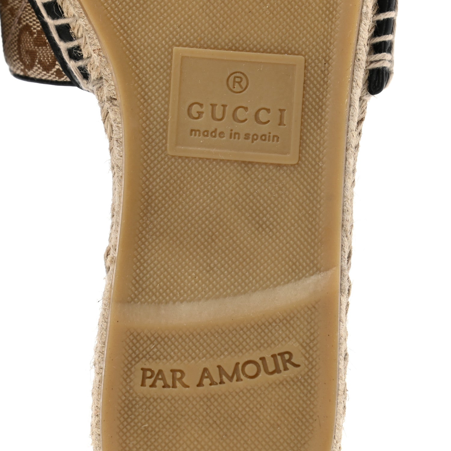 Gucci Monogram Matelasse GG Marmont Espadrille 20mm Slide Sandals 38 Beige Ebony Black 7 of 11