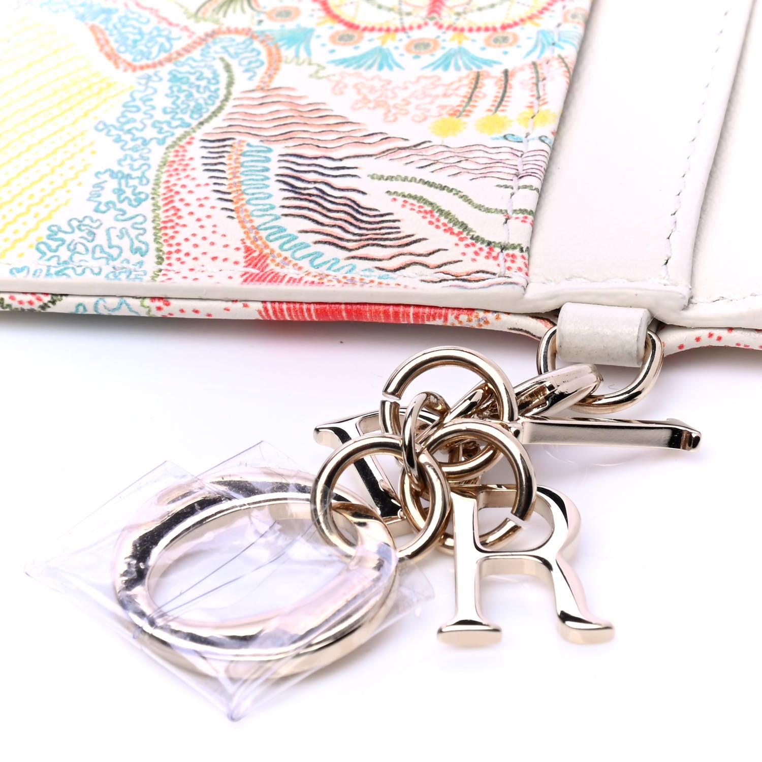 Christian Dior Calfskin Printed Dior in Lights Lady Dior Card Holder Latte 5 of 5