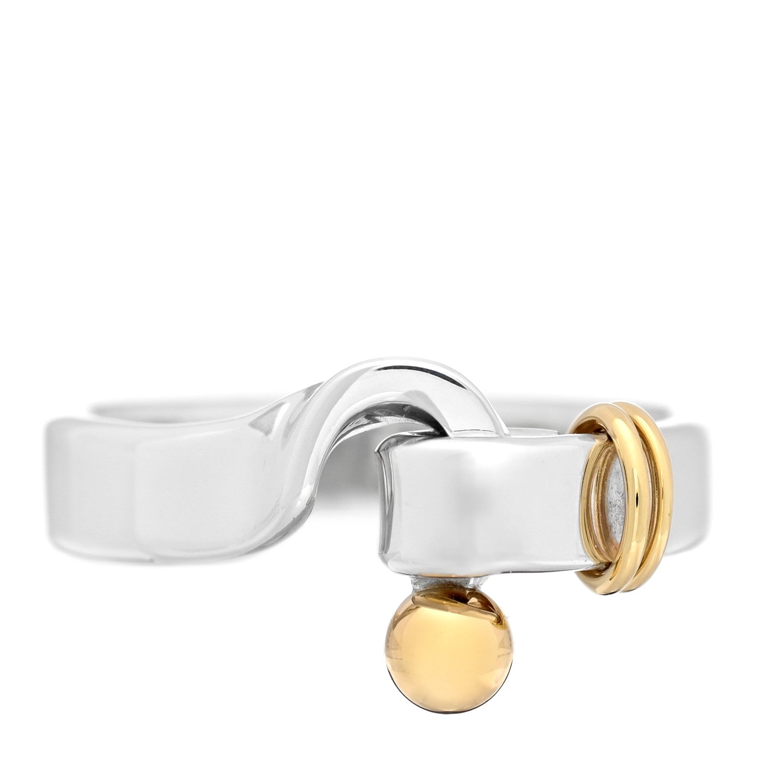 Tiffany Sterling Silver 18K Yellow Gold Hook Ring 56 7.5 1 of 5