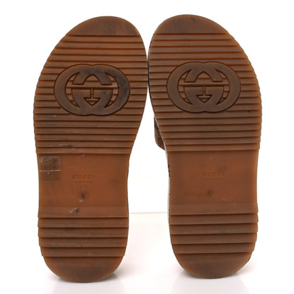 Gucci Canvas GG Monogram Angelina Platform Slide Sandals 36 Beige Ruggine 7 of 13