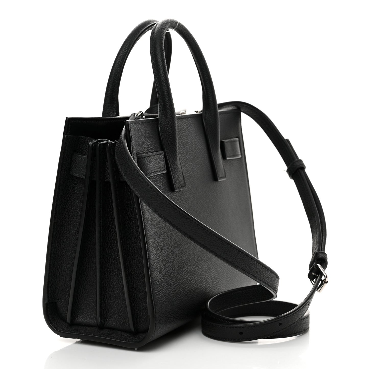 Grained Calfskin Nano Sac De Jour Black
