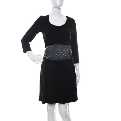 Chanel Calfskin Quilted Waist Bag Dark Grey 2 of 12