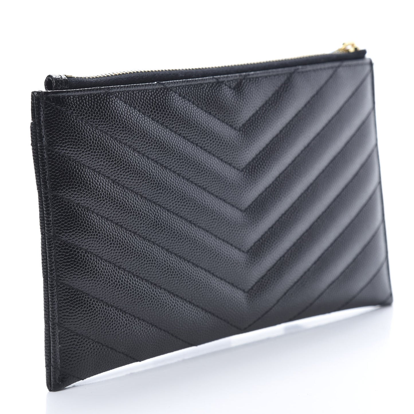 Grain De Poudre Chevron Monogram Bill Pouch Black