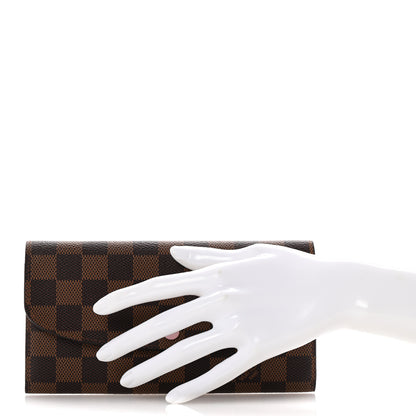 Louis Vuitton Damier Ebene Emilie Wallet Rose Ballerine 2 of 8