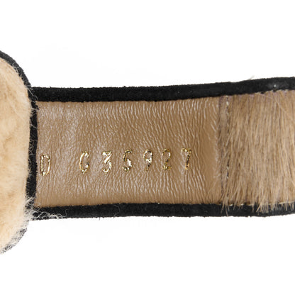 Chanel Calf Hair Suede Shearling Dad Sandals 37.5 Beige 9 of 10