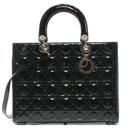 Christian Dior Patent Cannage Large Lady Dior Black 1 of 7