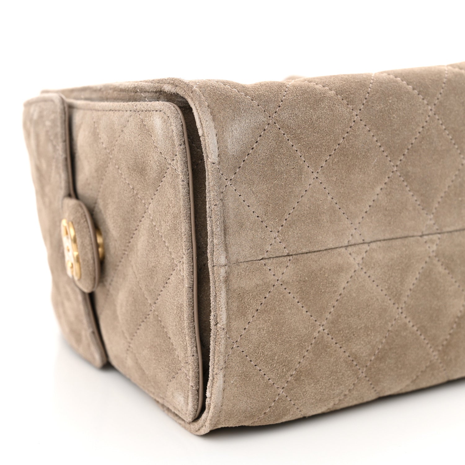 Chanel Suede Quilted Small Chanel 25 Handbag Dark Grey 10 of 11