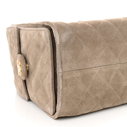 Chanel Suede Quilted Small Chanel 25 Handbag Dark Grey 10 of 11