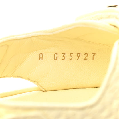 Chanel Calfskin Printed Velcro Dad Sandals 38 Light Yellow 8 of 9