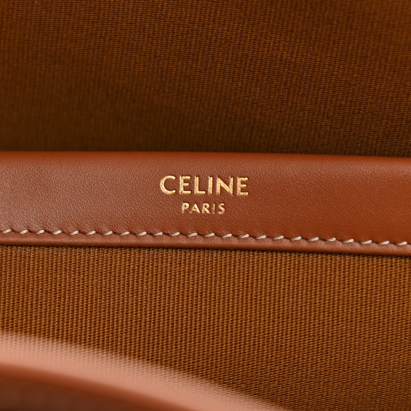 Triomphe Canvas Calfskin Mini Horizontal Cabas Tan