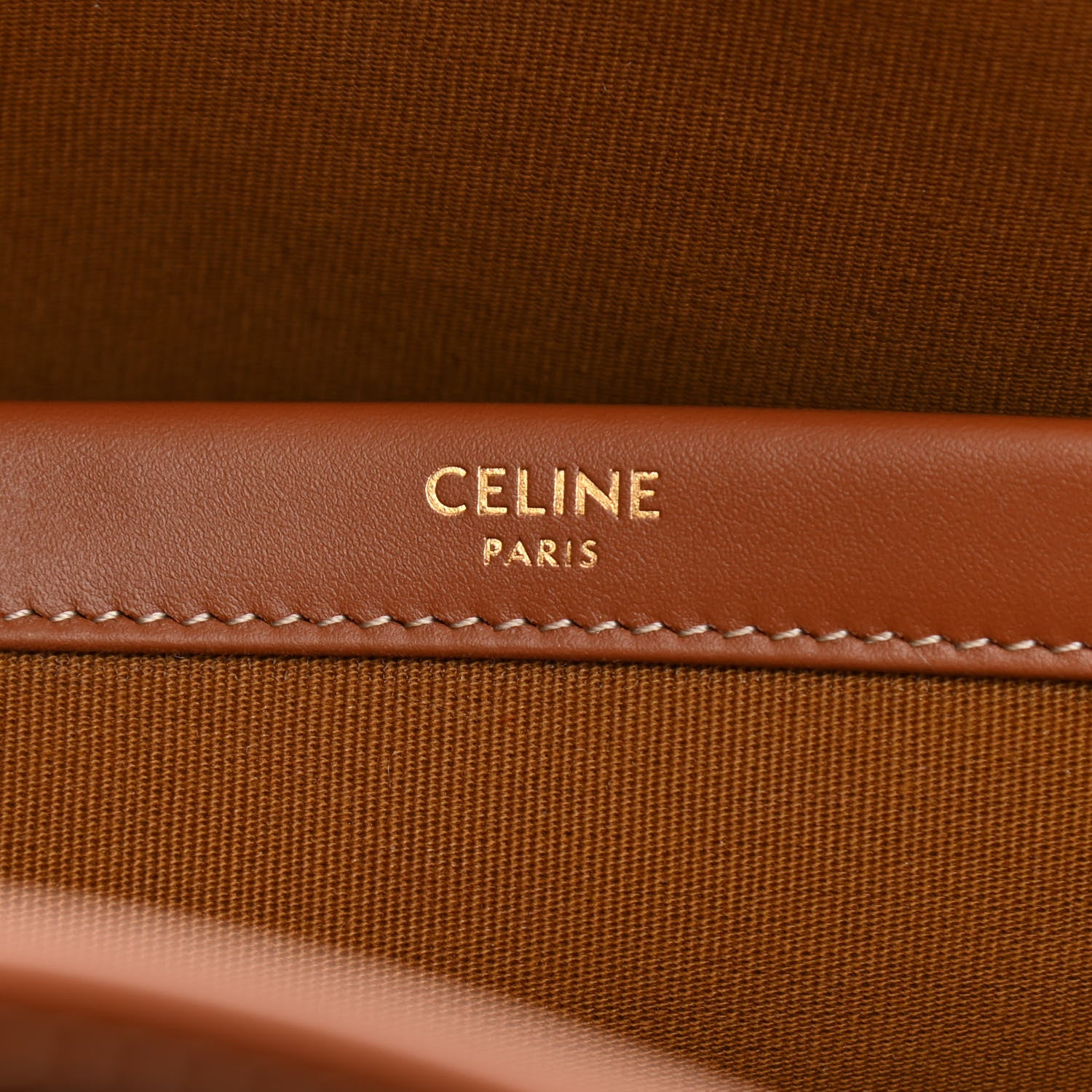 Celine Triomphe Canvas Calfskin Mini Horizontal Cabas Tan 6 of 12