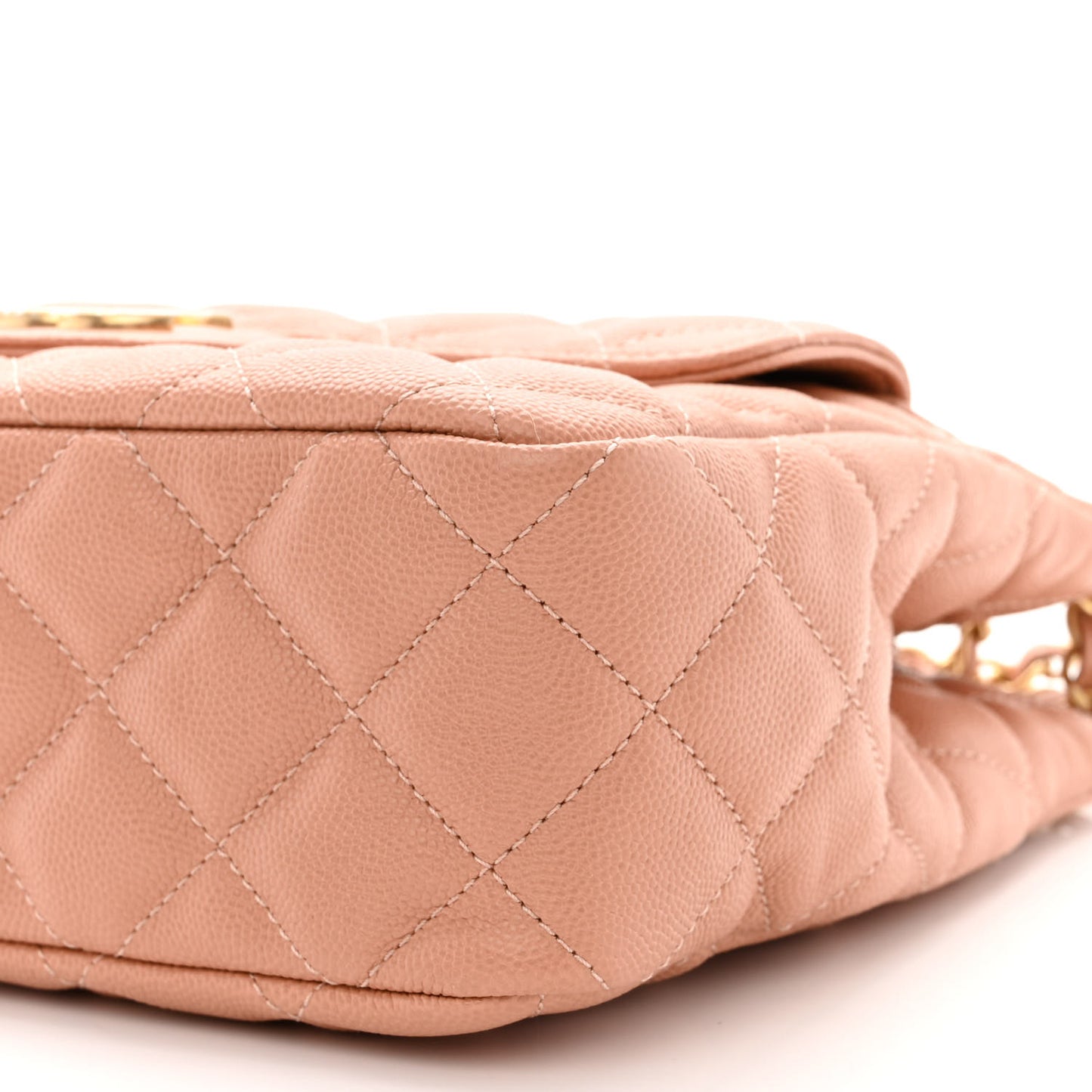 Caviar Quilted Wavy CC Hobo Beige